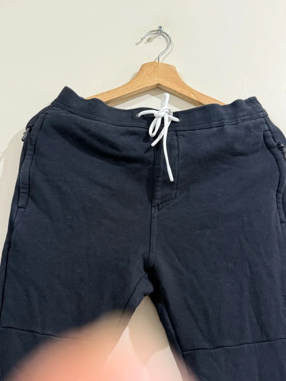 Zanerobe Black Jogger Pants with White Drawstring
